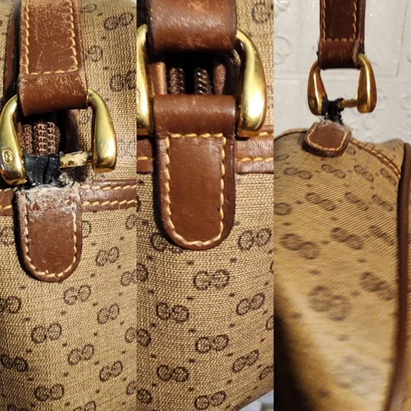 Gucci Micro Gg Interlocking Supreme Canvas Camel Leather CrossBody Bag AUTHENTIC - Picture 15 of 16